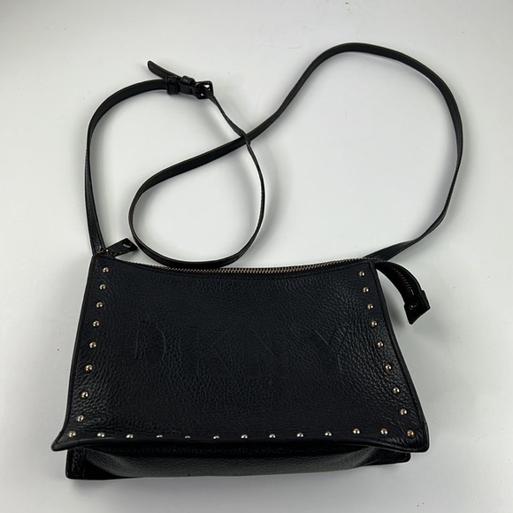 DKNY  Black Leather Studded Crossbody Purse - Picture 2 of 10